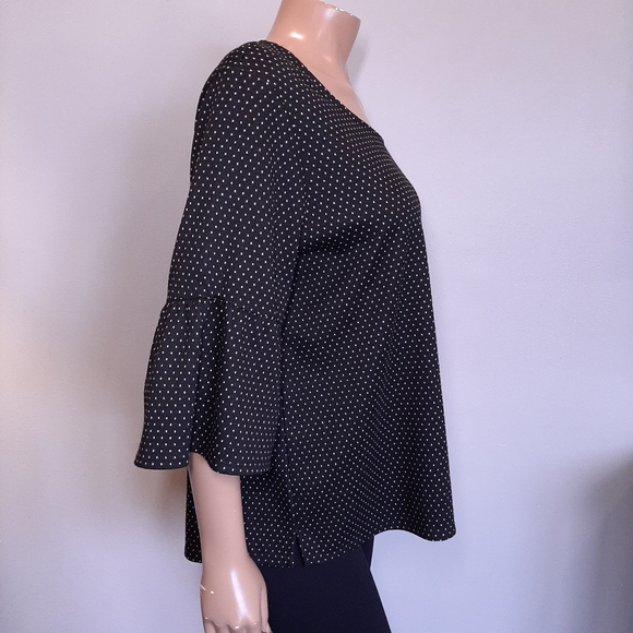 REITMANS Dotted Bell Sleeve Boxy Boat Neck Top - Picture 4 of 11